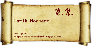 Marik Norbert névjegykártya