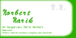 norbert marik business card